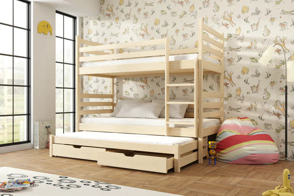 Luscanny Large Bunk Bed with Trudle and storage unit in 3 Colours