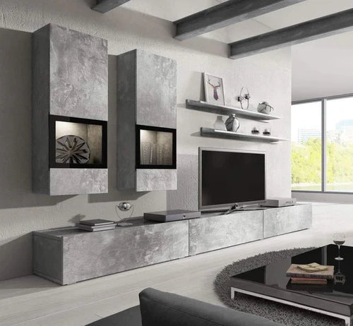 Levvrazae TV Set For Living Room  with TV Stand & Display Cabinets