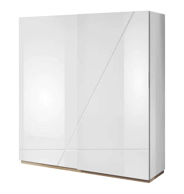 Luscanny Continental Futruza High Gloss Polished 2 Door Wardrobe Large 200cm