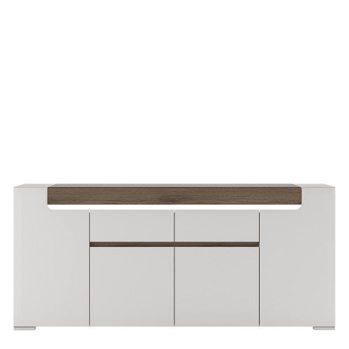 Luscanny Tavviti Wide 4 Door 2 Drawer Sideboard (inc. Plexi Lighting) For Living Room Storage Unit