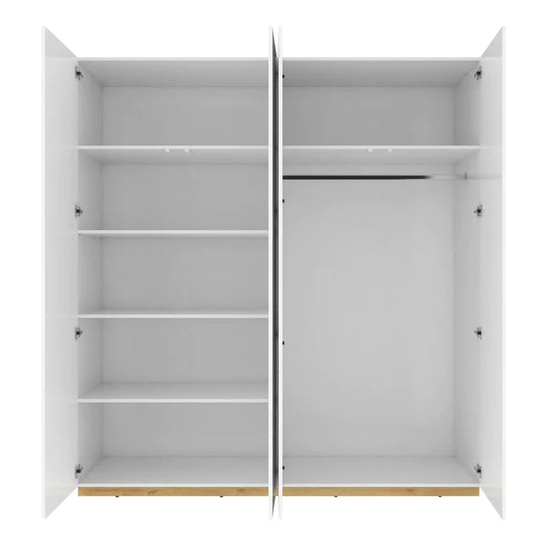 Luscanny Continental Futruza High Gloss Polished 2 Door Wardrobe Large 200cm