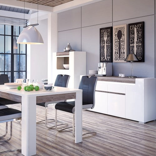 Luscanny Tavviti Wide 4 Door 2 Drawer Sideboard (inc. Plexi Lighting) For Living Room Storage Unit