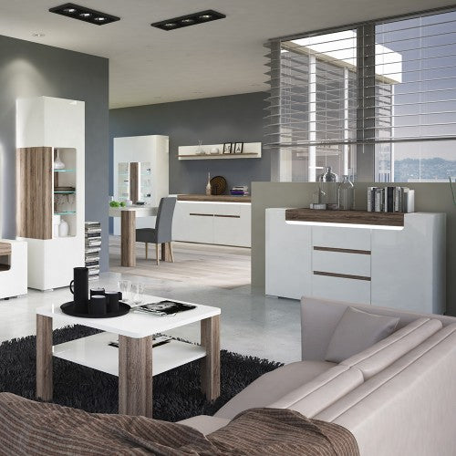 Luscanny Tavviti Wide 4 Door 2 Drawer Sideboard (inc. Plexi Lighting) For Living Room Storage Unit