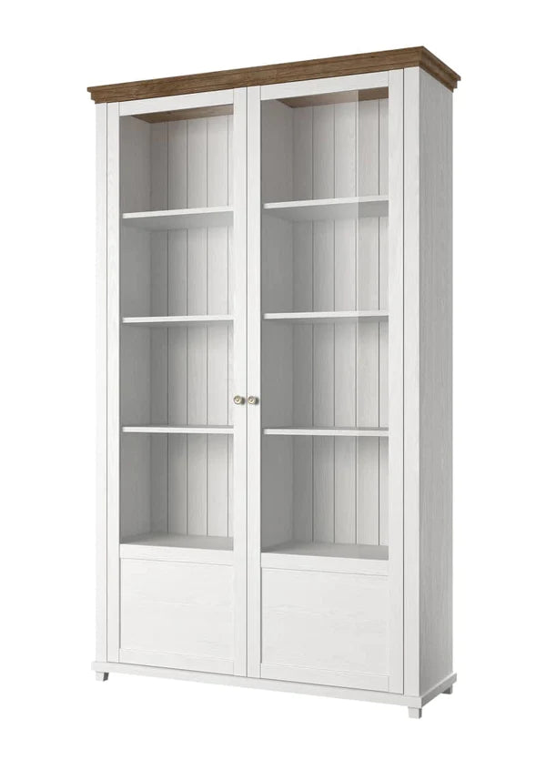 Luscanny Large Sturdy Wooden Display Cabinet 200cm in 2 Colours