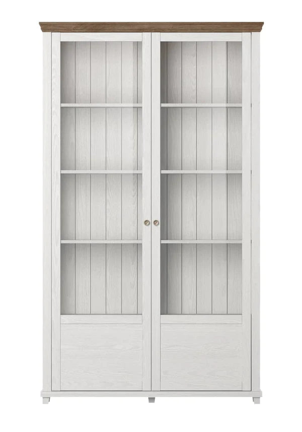 Luscanny Large Sturdy Wooden Display Cabinet 200cm in 2 Colours