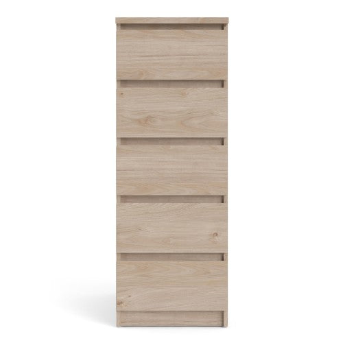 Luscanny Tall Narrow Chest of 5 Drawers Cabinet Cupboard in Oak Storage Unit