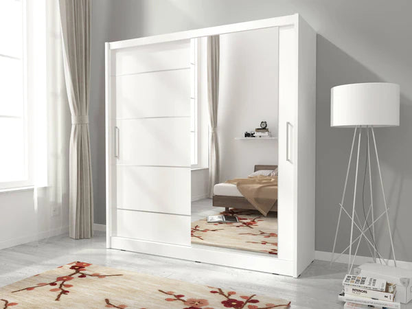 Zinsom Aluzri Mirrored Sliding Door Wardrobe 200cm in 2 Colours