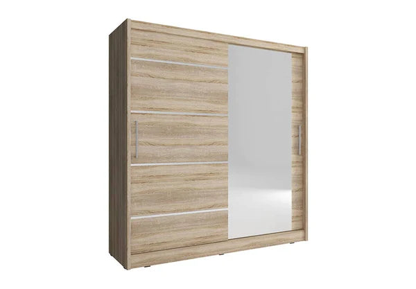 Zinsom Aluzri Mirrored Sliding Door Wardrobe 200cm in 2 Colours