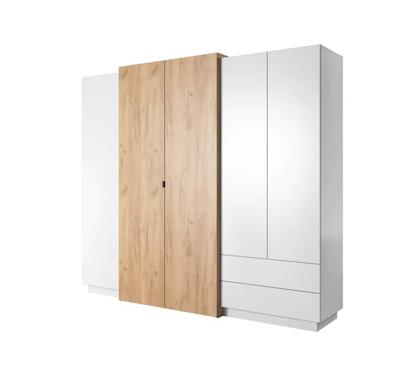 Luscanny Large Polished Wooden Multi Compartment Wardrobe