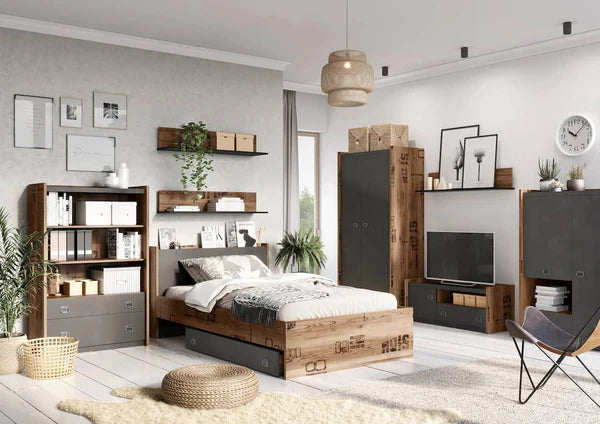 Luscanny Large Modern Wooden Bed Frame 90cm