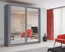 Luscanny Pine Wooden Sliding 2 Mirrored Door Wardrope 203cm in 3 colours