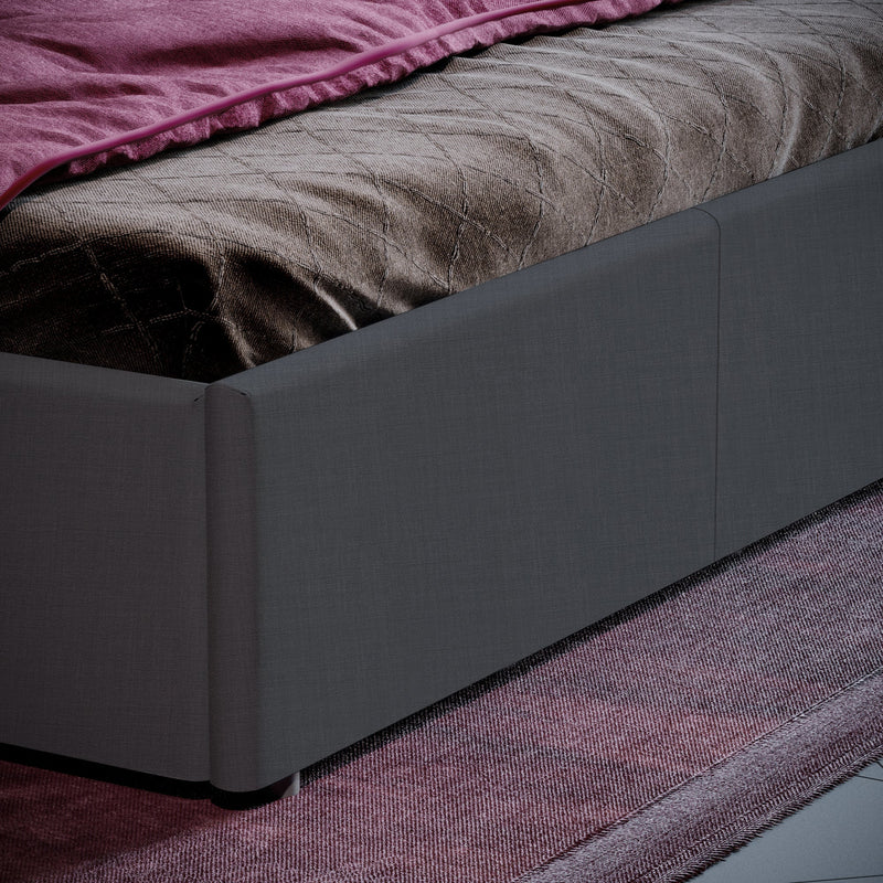 Muvazzi Double Dark Grey Ottoman Bed With Large Underbed Storage