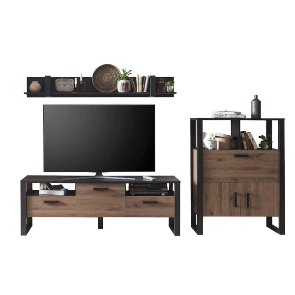 Luscanny Modern Continental Entertainment Living Room Set Furniture with 6 Cabinets