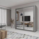 Luscanny Pine Wooden Sliding 2 Mirrored Door Wardrope 203cm in 3 colours