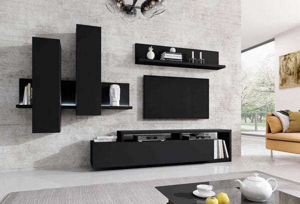 Luscanny Bolotza polished Wooden Entertainment Unit with TV Stand and Display Unit in 4 colours