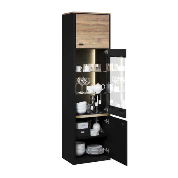 Luscanny Varnished XL 200CM Tall  Display Cabinet Cupboard