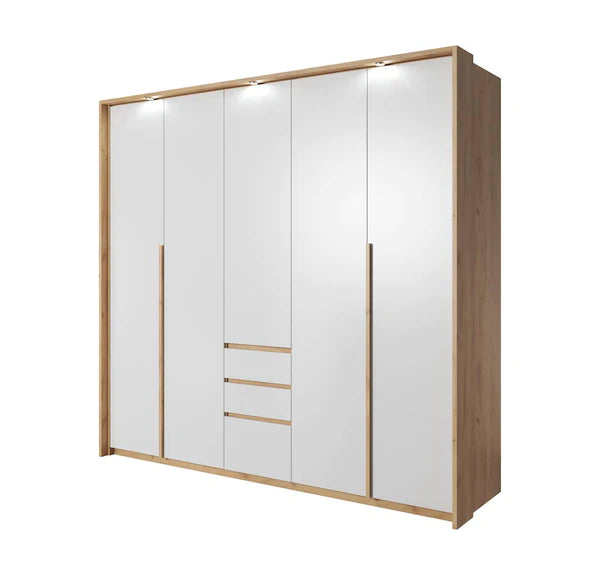 Luscanny Xellavi Polished Hinged Door Wardrope Multi Compartment Storage Cabinet 225cm