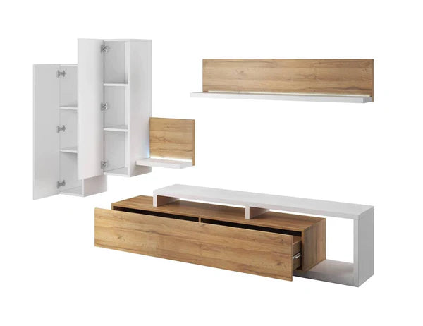 Luscanny Bolotza polished Wooden Entertainment Unit with TV Stand and Display Unit in 4 colours