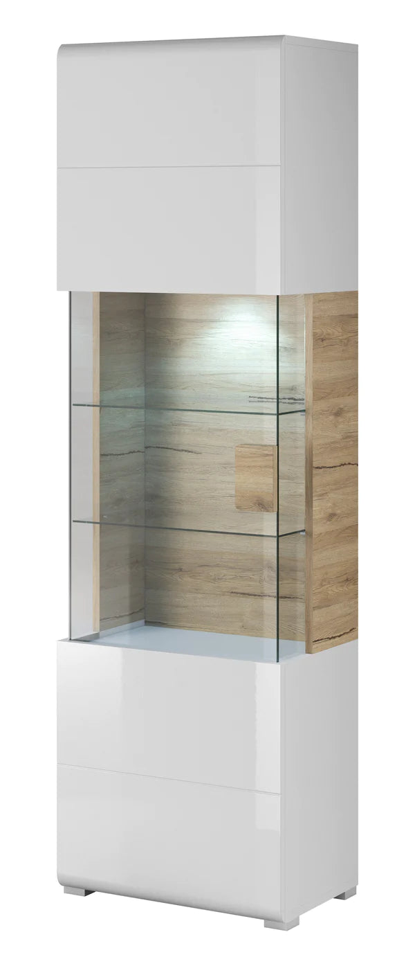 Luscanny Tolorzzo Polished High Gloss Display Cabinet Storage in 3 Colours 204cm