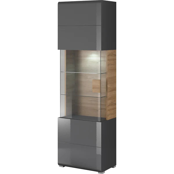 Luscanny Tolorzzo Polished High Gloss Display Cabinet Storage in 3 Colours 204cm