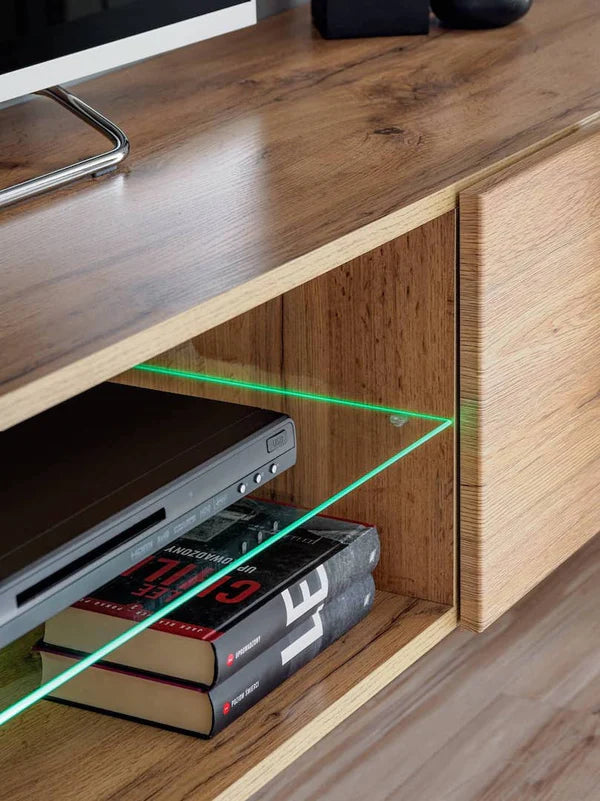Luscanny Large High Gloss TV Entertainment Unit with Storage Cabinet