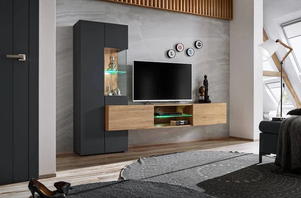 Luscanny Large High Gloss TV Entertainment Unit with Storage Cabinet