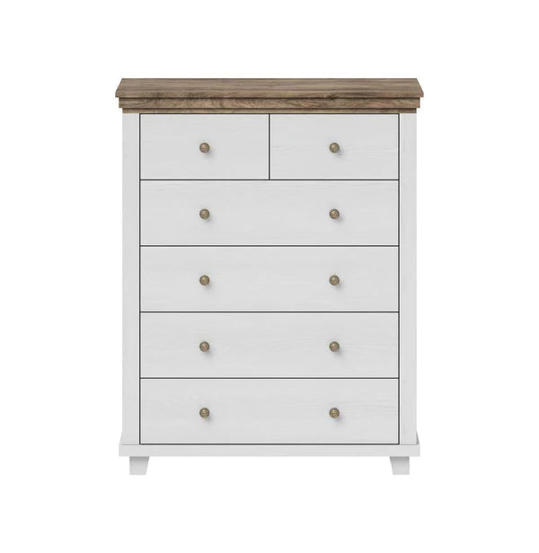 Luscanny Chest of 6 Grey Smooth Wooden Drawer