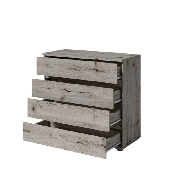 Luscanny Treck Grey Chest of 4 Modern Drawers