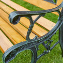 Garden Bench 3 Seater with Hardwood Slats and Cast Iron Legs