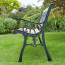 Garden Bench 3 Seater with Hardwood Slats and Cast Iron Legs