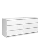 Luscanny Wide Chest of 6 Drawers High Gloss Storage Cabinet Sideboard White
