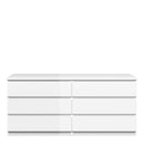 Luscanny Wide Chest of 6 Drawers High Gloss Storage Cabinet Sideboard White