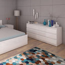 Luscanny Wide Chest of 6 Drawers High Gloss Storage Cabinet Sideboard White