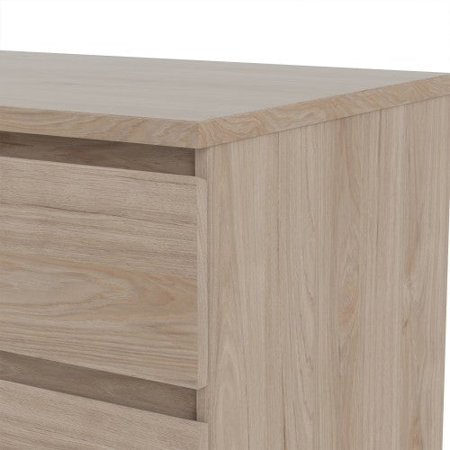 Luscanny Wide Chest of 6 Drawers High Gloss Storage Cabinet Sideboard Jackson Hickory Oak