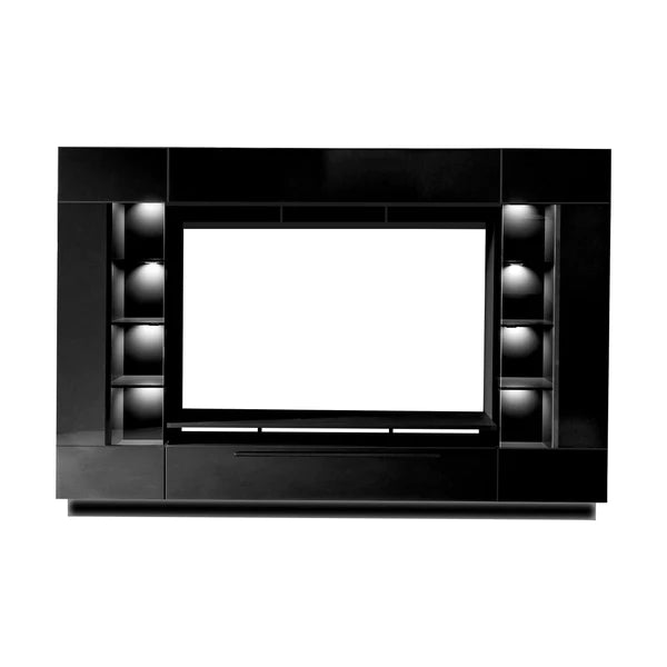 Luscanny Naieta Large LED Wall Entertainment Living Room Set Display Unit