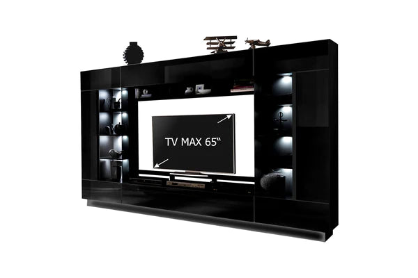 Luscanny Naieta Large LED Wall Entertainment Living Room Set Display Unit