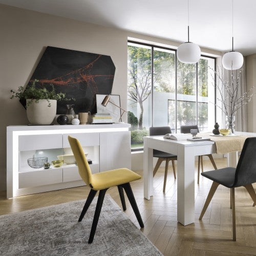 Marvezzi Large extending dining table 160/200 cm in White and High Gloss