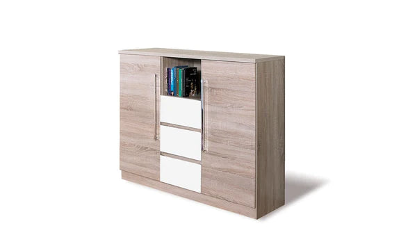 Luscanny Large 3 Drawer 2 Door Large Modern Storage Unit 130cm
