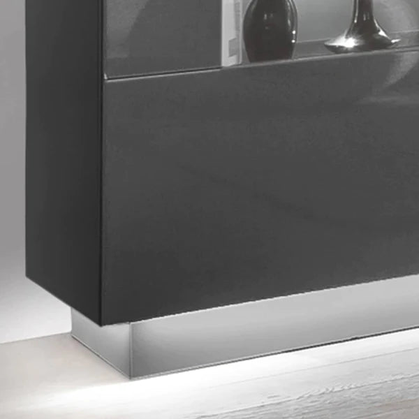 Luscanny Marvozzi High Gloss Display Cabinet Sideboard in Graphite Grey