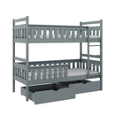 Luscanny Tizerine Double Wooden Bunk bed with Barriers and Storage Drawers with mattress