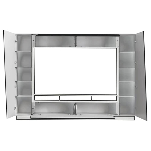 Vescanny Modern High Gloss TV Entertainment Unit with Illuminating LED Lights and Display Cabinets