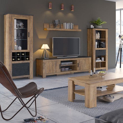 Marvezzi extending dining table 160-200cm in Chestnut and Matera Grey For Living Room & Kitchen
