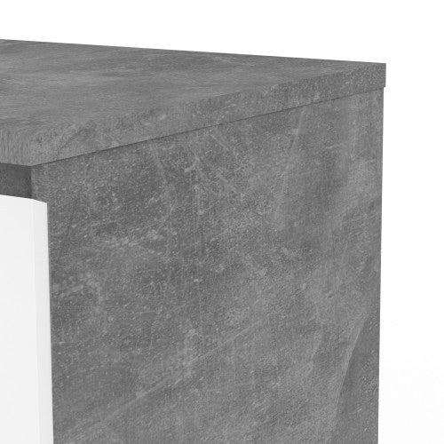 Luscanny 3 Drawers Bedside Cabinet Nightstand Table in Concrete High Gloss Storage Chest