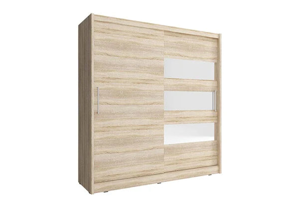 Luscanny Majizra Mirrored Sliding Door Wardrobe 180cm in 2 Colours