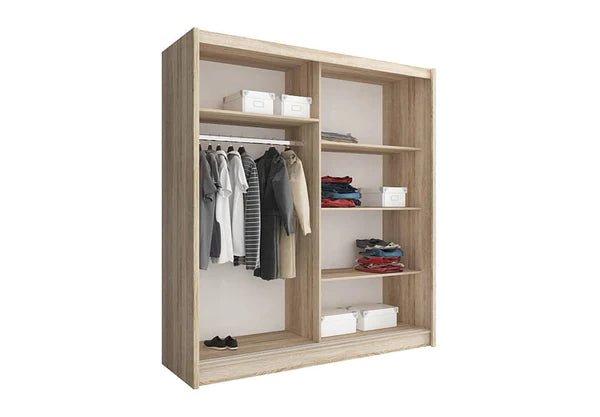 Luscanny Majizra Mirrored Sliding Door Wardrobe 180cm in 2 Colours