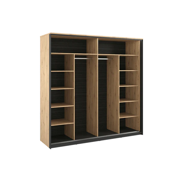 Luscanny Quantumn Mirrored 2 Door Sliding Wardrope 220cm