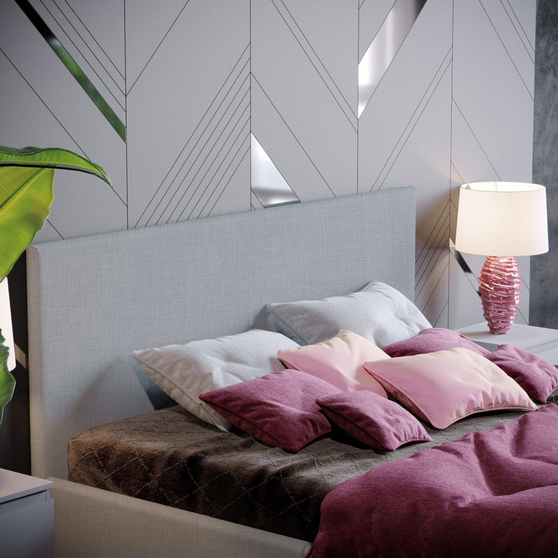 Muvazzi Double Light Grey Ottoman Bed With Large Underbed Storage