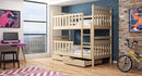 Levvrazae Wooden Bunk Bed with Trundle Storage and Fence for Kids Bedroom
