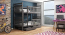 Levvrazae Wooden Bunk Bed with Trundle Storage and Fence for Kids Bedroom