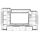 Luscanny Flezivine Polished Solid Wooden Oak Entertainment TV Display Unit 300cm